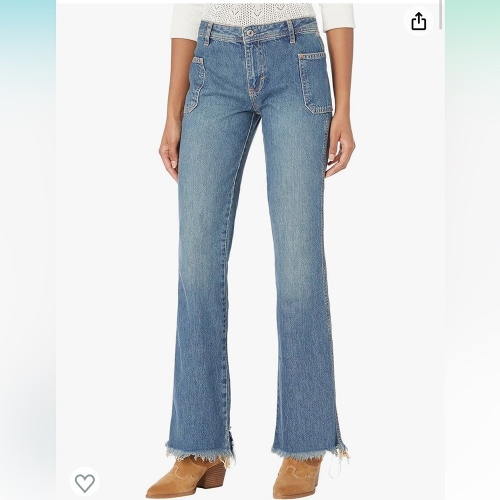Free People IZZY Low Rise Flare raw ham jeans - Picture 2 of 6